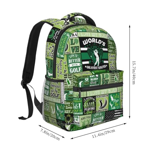Golf Backpack School Backpacks Golf Theme Bookbag Casual Sport Daypack Travel Bag for Kids Girls Boys Men Gifts 16 Inch2