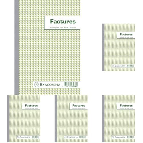 Exacompta - Réf. 3278AE - 1 Manifold FACTURES - avec mention TVA - 50 feuillets numérotés et autocopiants - duplicatas (1 original + 1 copie) - format 210 x...