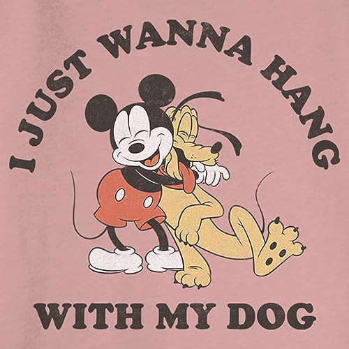 Disney Women's Classic Mickey Dog Fill Lover Junior's Raglan Pullover with Coverstitch2