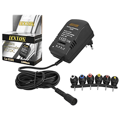 Lexton LxG181 verstellbare Universal-Schaltnetzteil stabilisiert 1,2A umschaltbar 3-12 V, Netzteil + 6X Adapter
