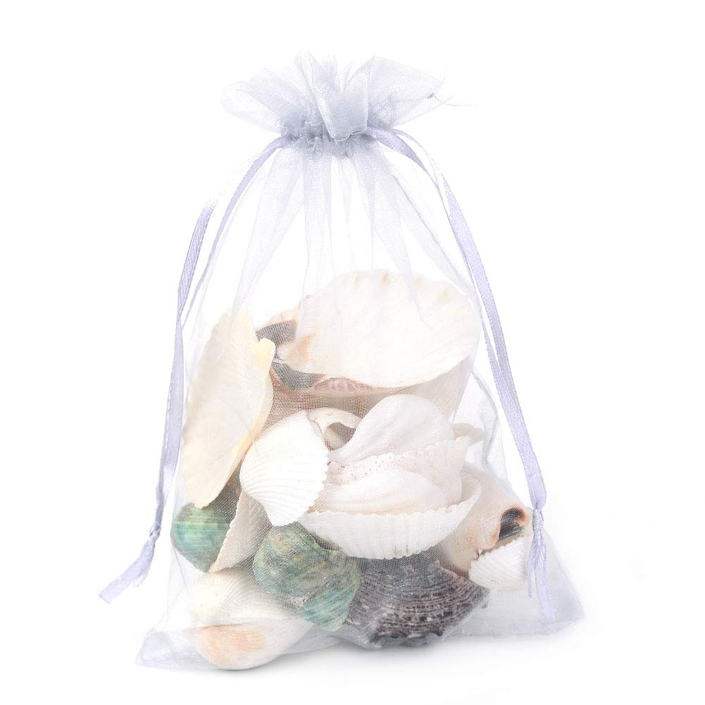 100 Sacchetti Regalo In Organza Satinata Verde Oliva 9x11cm - Con Coulisse Per Bomboniere E Gioielli