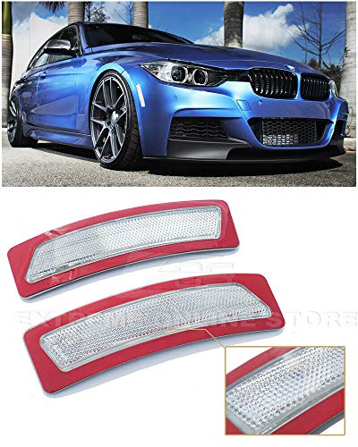 Extreme Online Store Repalcement For 2012-2015 BMW F30 F31 3-Series M-Sport Model | Factory Style Front Bumper Fender Reflector Side Marker Lights Turn Signal Lamps ( Crystal Clear )