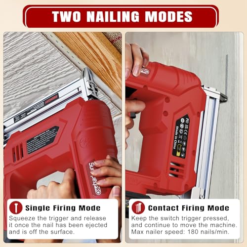 SundpeyPRO 18GA Nail Gun Cordless 21V - 2 Firing Modes Electric Stapler Gun with 2 2.0Ah Battery - 2-in-1 Cordless Brad Nailer with 600 Nails & 2000 Staples for Home Upholstery Carpentry DIY Projects 5 SundpeyPRO 18GA Nail Gun Cordless 21V - 2 Firing Modes Electric Stapler Gun with 2 2.0Ah Battery - 2-in-1 Cordless Brad Nailer with 600 Nails & 2000 Staples for Home Upholstery Carpentry DIY Projects - Image 5