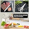E-far Knife Set with Block, 15 Pieces Kitchen Knife Block Set with Sharpener, High Carbon Stainless Steel Sharp Chef Knife Set with Ergonomic Handles, Anti Rust, White