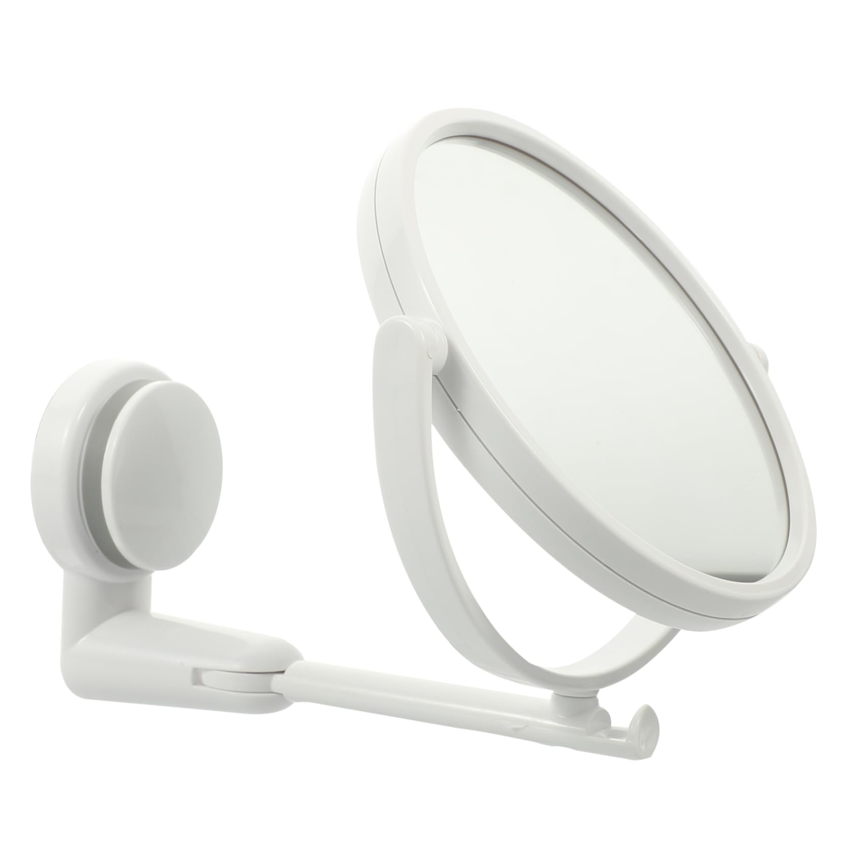 Mobestech Material Makeup Mirror Wall Mounted Round Bathroom Mirror Folding Rotating Design