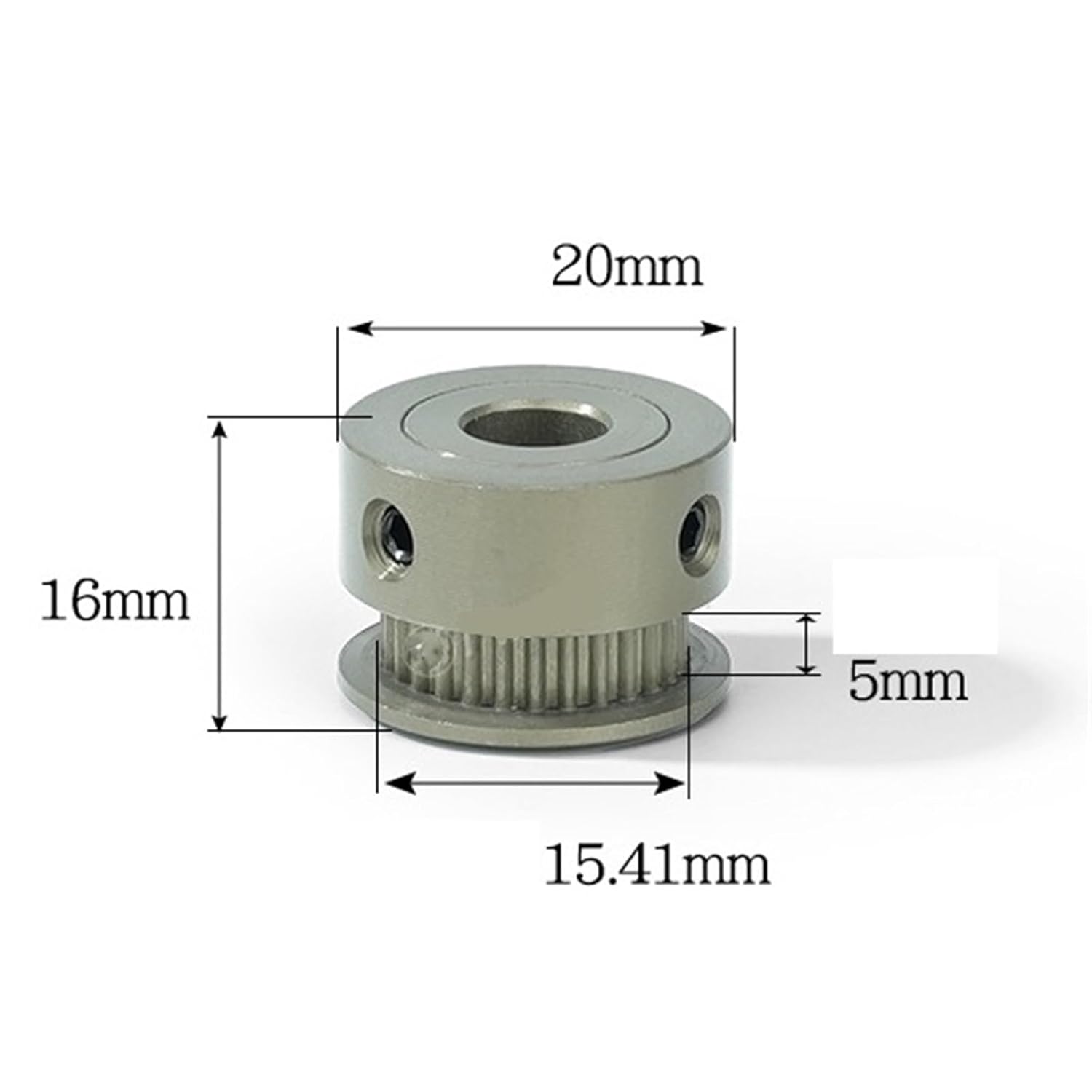 Pulley Synchronous Wheel for Width Belt LY-S2M 25T Hard Anodized Aluminium Synchronous Wheel Timing Pulley(LY-S2M25-5K-P6)