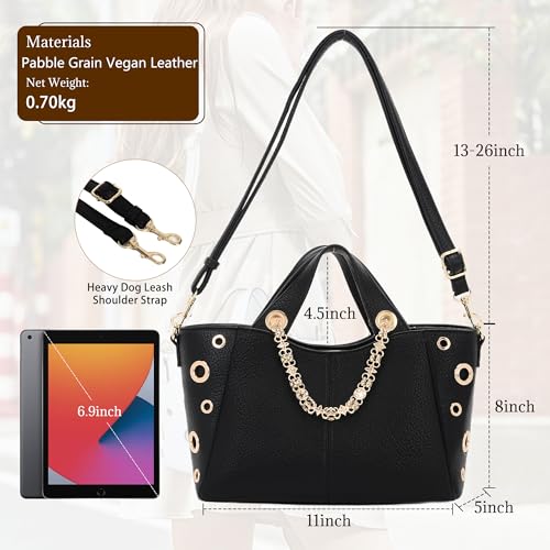 Image of Leather Tote Bag for Women Work Travel Casual Shoulder Crossbody Bags with Strap