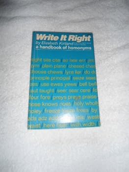 Hardcover Write it right;: A handbook of homonyms Book