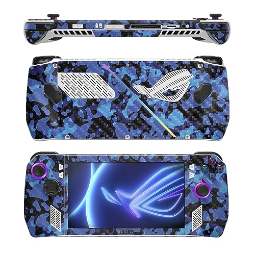 Image of MightySkins Carbon Fiber Skin Compatible with Asus ROG Ally - Blue Modern Camo | Protective, Durable Textured Carbon Fiber Finish | Easy to Apply