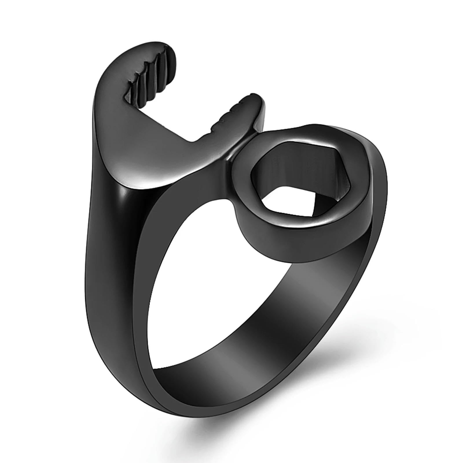 Bague urne crémation hommes pour cendres au design moderne de clé noir