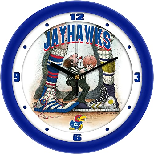 SunTime KU Jayhawks Basketball Wall Clock - Jump Ball by Gary Patterson - 11.5