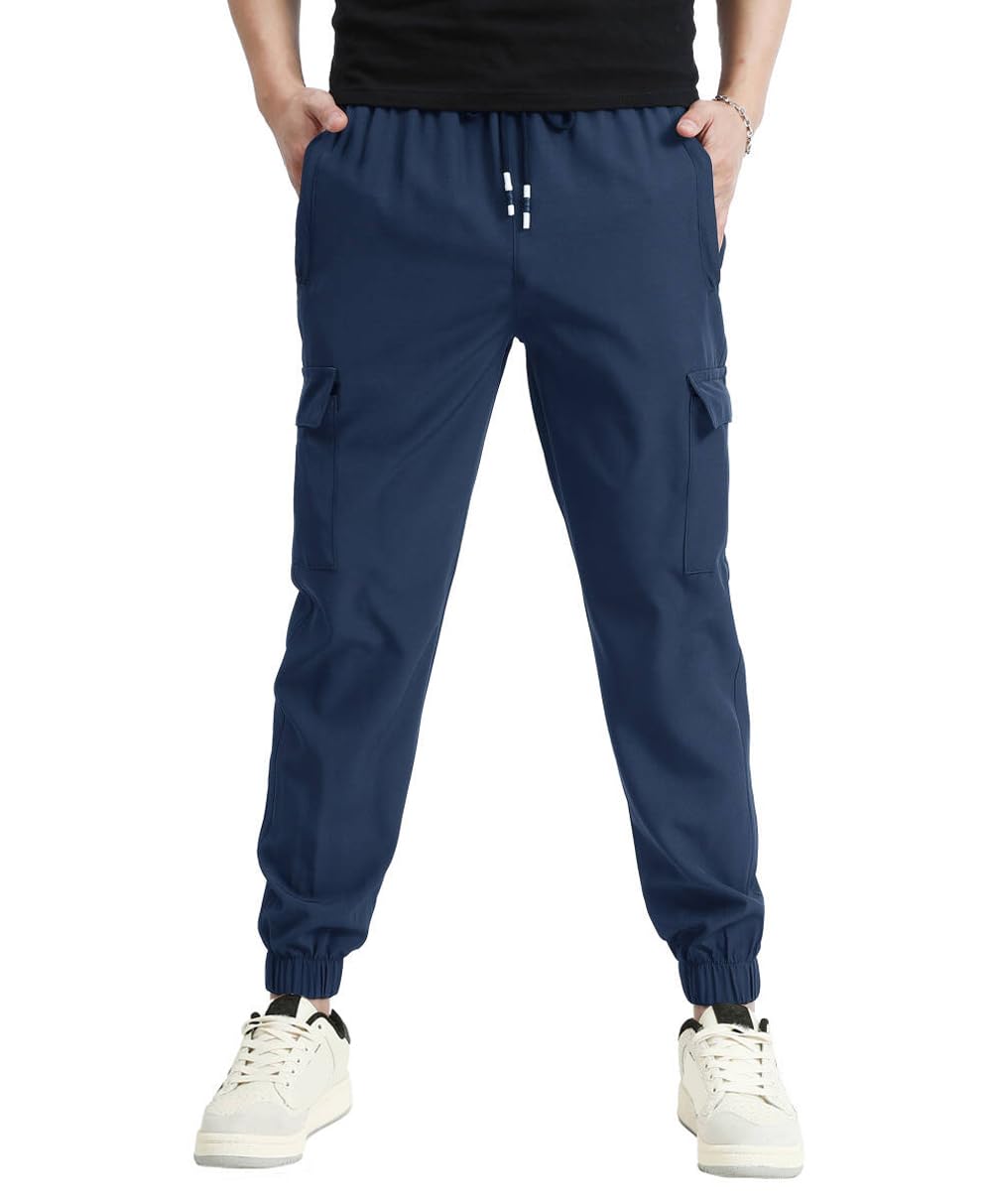Boys Cargo Joggers Pants Outdoor Youth Quick Dry Hiking Pants Lightweight Athletic Pants with Zipper Pockets