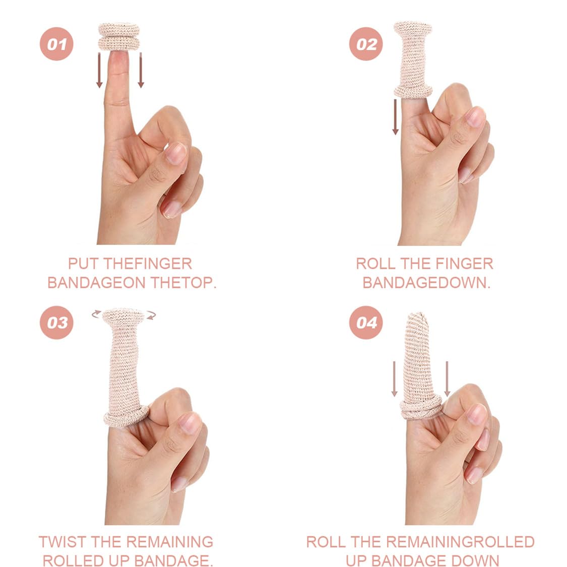 Lot de 30 protège-doigts tubulaires respirants - Protection du bout des doigts - En coton extensible