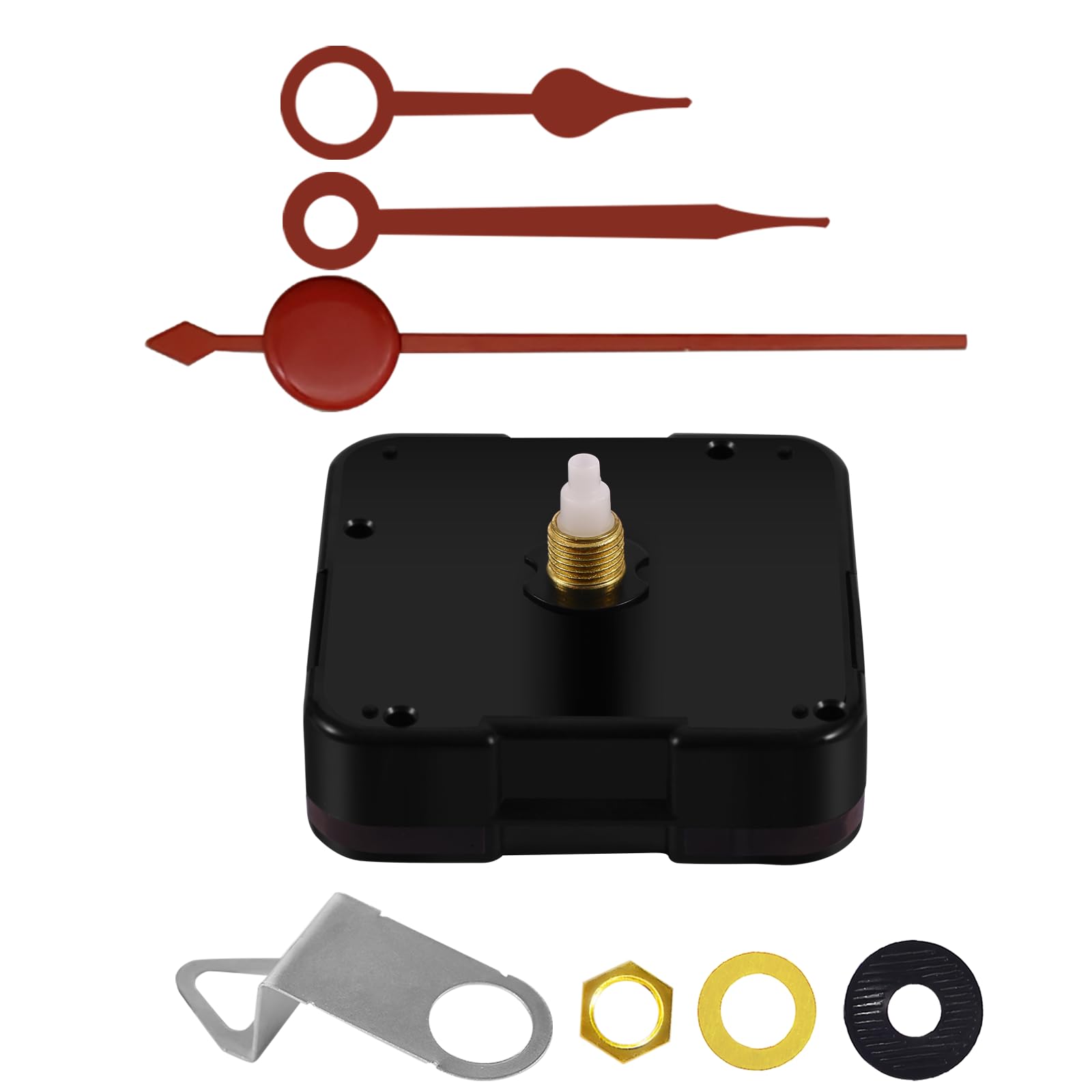 WinTaimSerene Silent Clock Mechanism & Stylish Clock Hands for a Peaceful Ambience | Unleash Your Creativity and Enhance Your Home Decor with Sublime Timekeeping (14.5mm Total Shaft Length, D Hands)