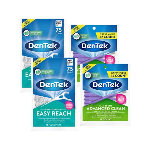 Image of DenTek Complete Clean, Variety Pack, Fresh Mint Angles Floss Picks (75ct), & Interdental Cleansers (32ct) (2 of Each)