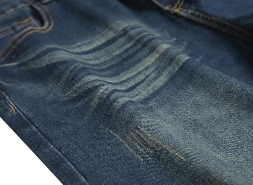 Image of QIMYUM Men's Wide-Leg Baggy Flex Jeans Relaxed Loose Fit Long Denim Pants
