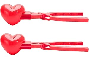 2Pcs Red Winter Duck Heart Shaped Snowball Maker Clips