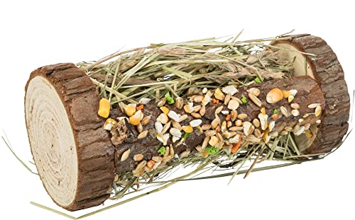Trixie Natur-Snack Holzturm mit Bergwiesenheu und Knusperstange