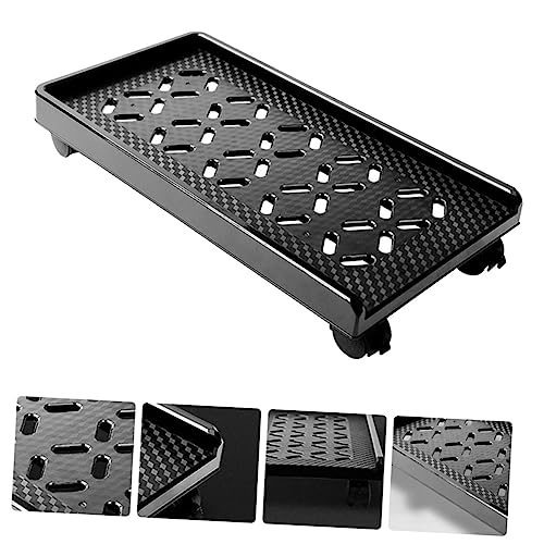 Soporte móvil para CPU TEHAUX, con ruedas frenadas, diseño hueco térmico y estabilizador lateral, para torre de computadora en oficina o hogar miniatura 3
