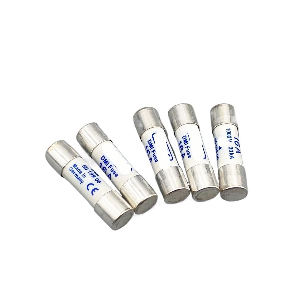 NURII 10 Pezzi, Fusibile a Cartuccia in Ceramica ad Azione Rapida, 16A gR 1000V 30kA 10x38mm, 5019906