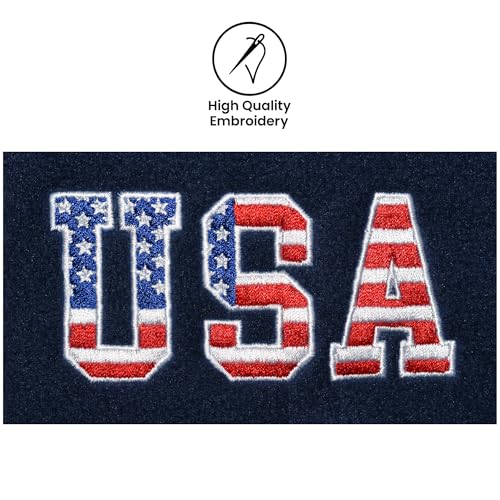 JH DESIGN Men’s USA Quarter Zip Thermal Fleece Pullover Long Sleeve Sweatshirt2