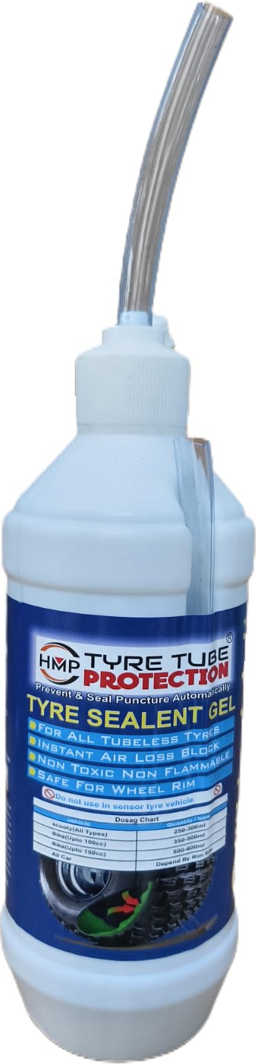 500 ml Hmp Advanced Tyre Sealant – Seals Punctures Instantly | Ideal for 2-Wheelers & 4-Wheelers