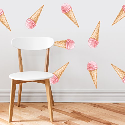Vinilos decorativos de tela con diseño de helado, set de 10