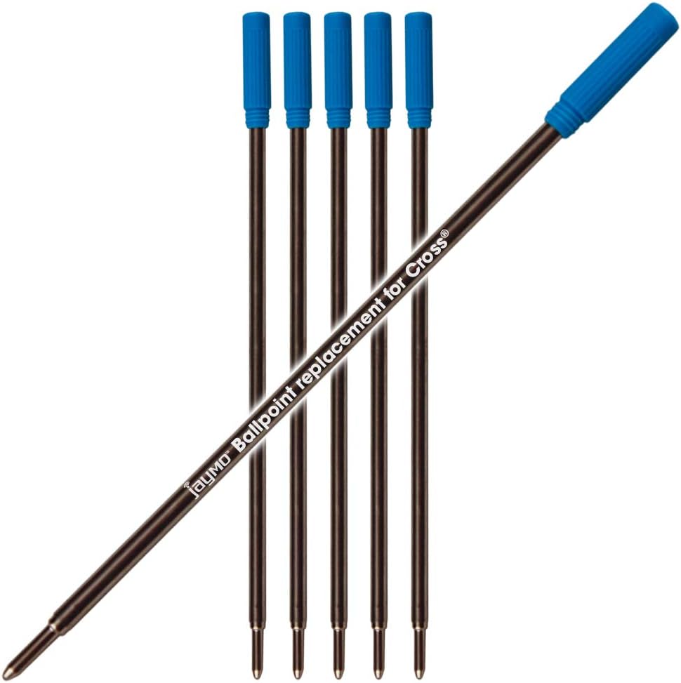JaymoReplacement for Cross 8511 - Measures 4.563 in / 116 mm Long - Ballpoint Pen Refill - 6 Blue