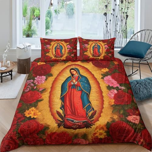 Housse de couette religieuse 3D en microfibre inaltérable pour lit double - 4