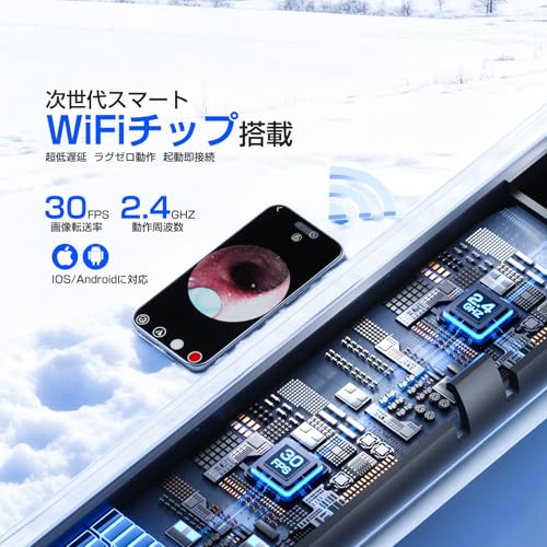 耳かき カメラ付き【最新進化版 3000W画素！】みみかき カメラ 耳掃除 みみかき インカメ カメラ付き耳かき 耳垢取り 6LEDライト カメラつき耳掻き 極細レンズ 録画 写真 左右反転機能 IP67防水 WIFI接続 Type-C充電 9点セット 子供/大人/お年寄り iOS/Android対応 日本語説明書付き TAREASS