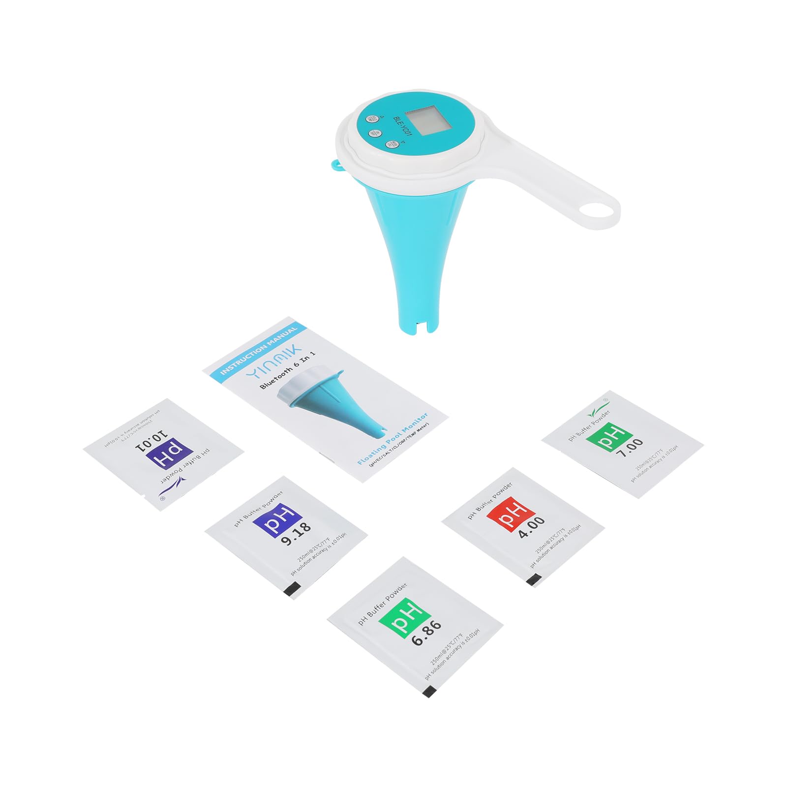 Misuratore d'acqua digitale IP67, tester d'acqua potabile con collegamento Bluetooth e app per pH EC TDS ORP TEMP, tester d'acqua portatile 6 in 1, per piscina, acquario, laboratorio acqua potabile