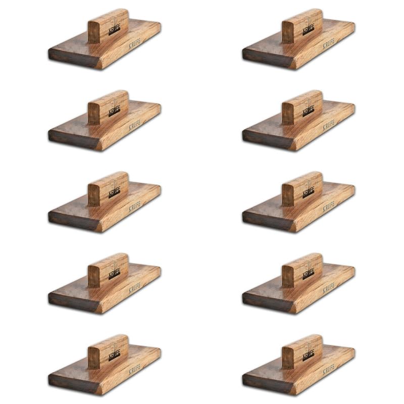 Image of KRUFE Wooden Trowel Wood Float Pack of 10 | Handcrafted Masonry Tool for Wall Plastering Cement Work | Wooden Float for Leveling Smoothing and Finishing Plaster Surfaces Construction Tool