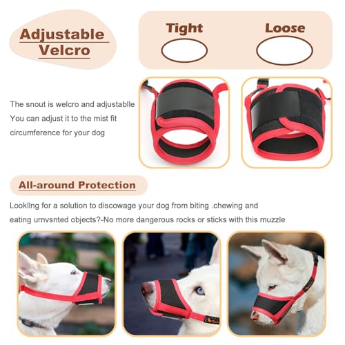 image for HEELE Dog Muzzle,Soft Nylon Muzzle Anti Biting Barking Chewing,Air Mes