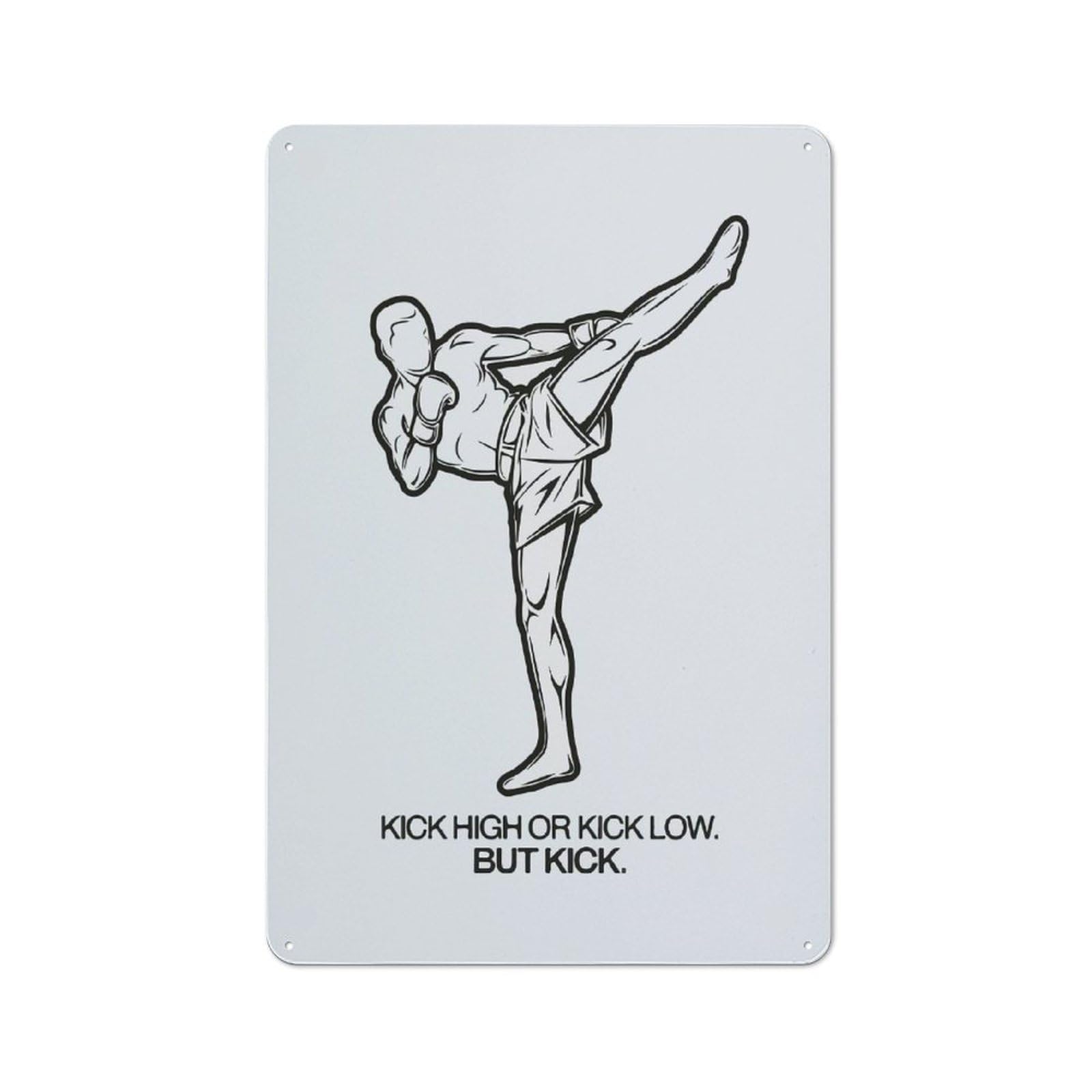 Junmoney Style-17 Retro Kickboxing Illustration Vintage Tin Sign 30X20cm, Retro Room Decor For Lounge, Study, Pub Or Wall Gallery