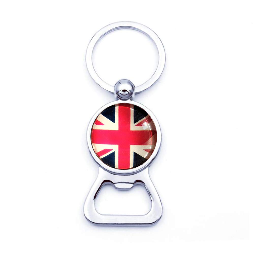 Sunshine Beer Bottle Opener,British Flag Silver Bottle Opener，Union Jack，Britain，Proud，Heritage，Ancestry，United Kingdom，England