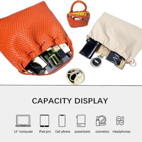 Bolso tejido JINMANXUE para mujer, hobo playero ligero miniatura 5