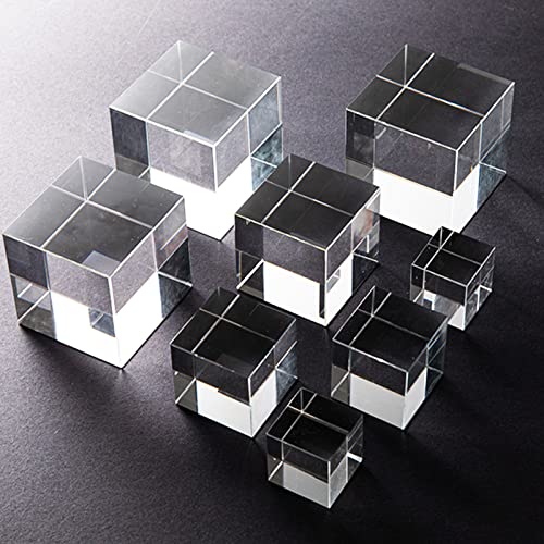 Mehrfarbiger Würfel Prisma Brille,Transparent Cube Optisches Glas Würfel Prisma,Optic Prism Cube,Physik Lehre Präzision Optisch Glas Prisma,für Physik, Unterricht, Forschung, Dekoration (40mm)