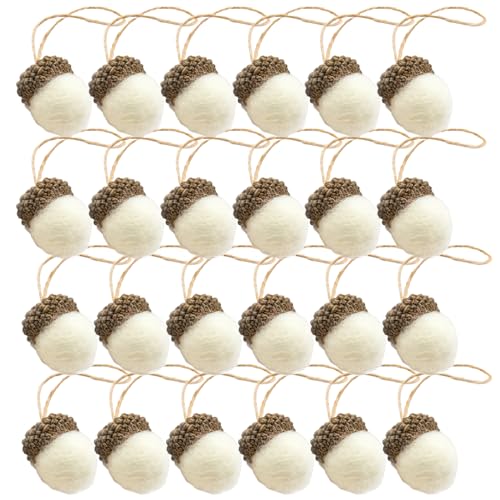 24er Filz Eichel Ornamente Filzanhänger Weihnachten Christbaumschmuck...