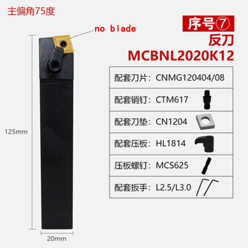 Soporte de herramienta para tornos CNC MCBNR2020K12 miniatura 6