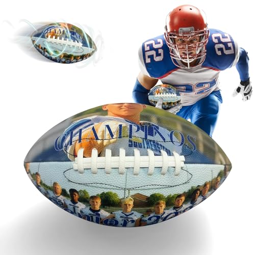 Gloryage Personalized Football - Custom Text Name or Logo - Groomsmen Gifts Coach & Graduation Gifts - Youth & Official Size Football Gift for Dad Fan Player