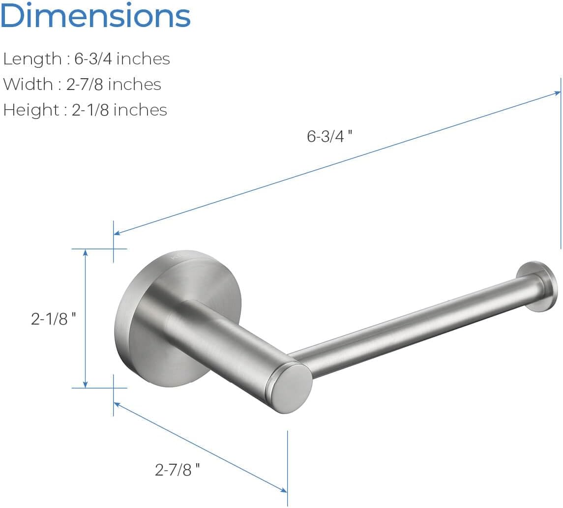 Kibi Circular Toilet Paper Roll Holder – Modern Wall-Mounted Bathroom Tissue Holder, Heavy-Duty Brass Construction, Rust-Resistant, Durable & Space-Saving Design, Brushed Nickel, KBA1402