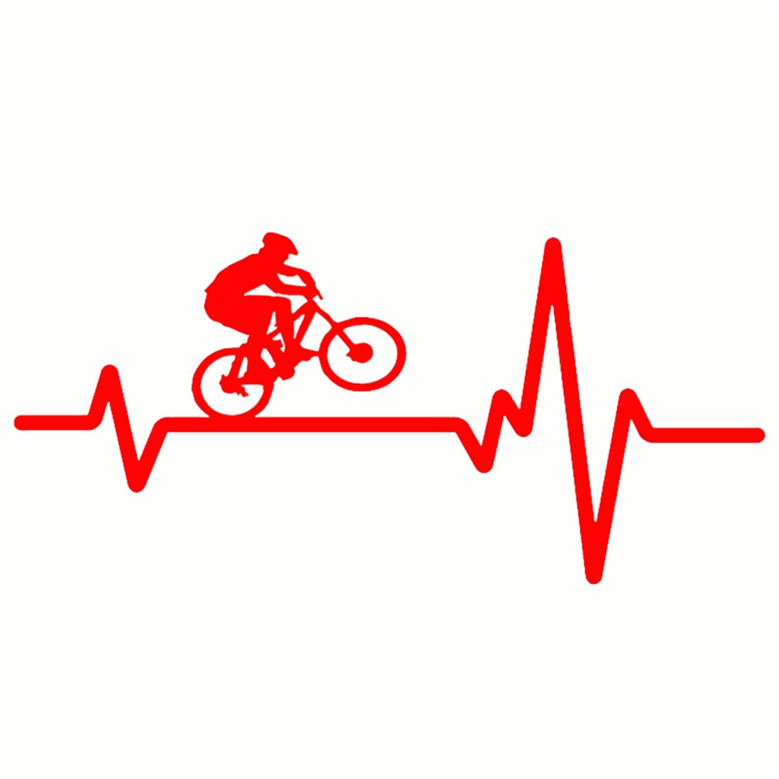 HAfgDJ Motorcycle Car Sticker Cycling Mountain Bike Helmet Heartbeat Stickers and Decals Funny Stickers On Car Styling Creative