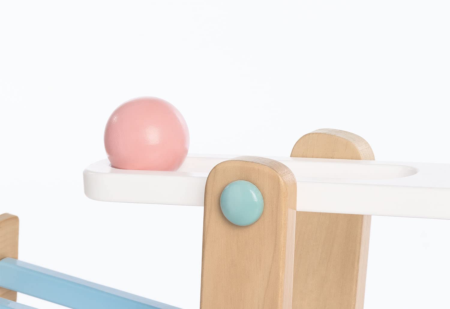 PINOLINO Regenbogen Kugelbahn Kuno, 8-teilig, aus Holz, L 68, B 25, H 56 cm, für Kinder von 3 – 6 Jahren