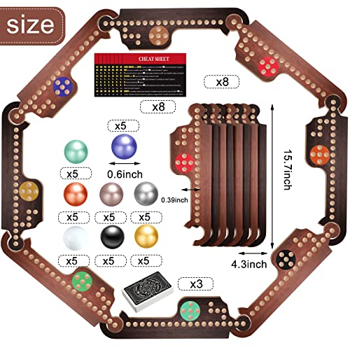 Wooden Board Games Set With 8 Wood Boards 40 Colorful Marbles Pegs 3 Boxes Playing Card 8 Game Instructions Game Wooden Board For Adults Kids Family, 4-8 Players (Retro Colors) #TOP1
