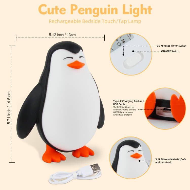 Amazon.com: Tcamp Cute Penguin Night Light for Kids, 3 Level