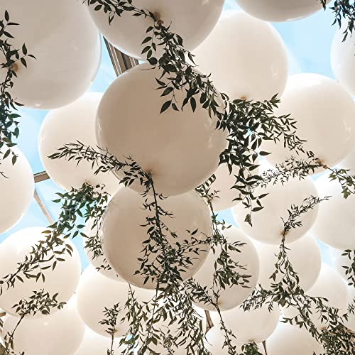 Image of Voircoloria 105pcs White Balloons 12inch Party Balloons for Birthday Baby Shower Graduation Wedding Anniversary Party Decorations