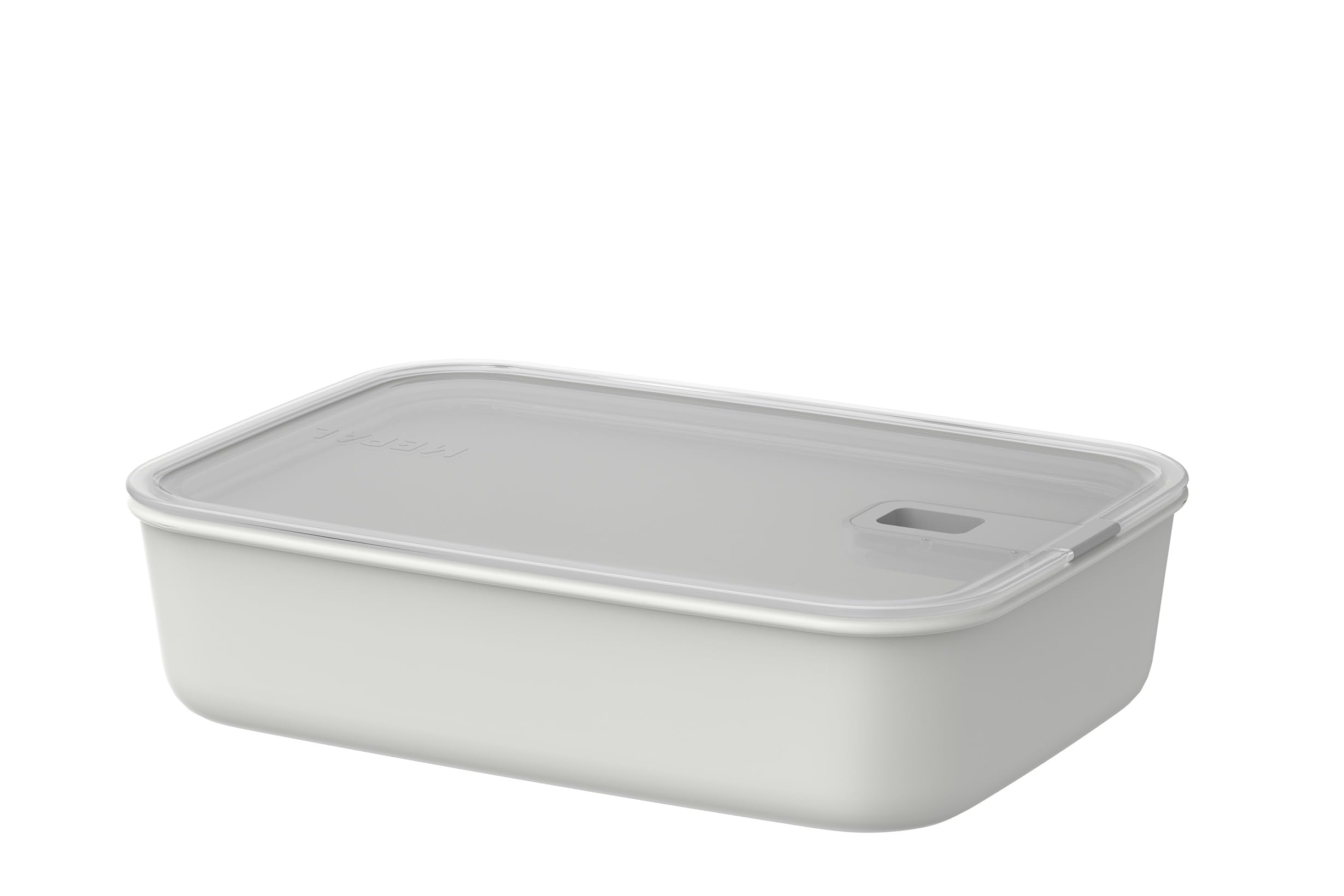 Mepal - Food Container EasyClip - Container with lid & sliding closure - Suitable for microwave, steam cooker, refrigerator, and freezer - Airtight & leak-proof - 2,25 l - Nordic white