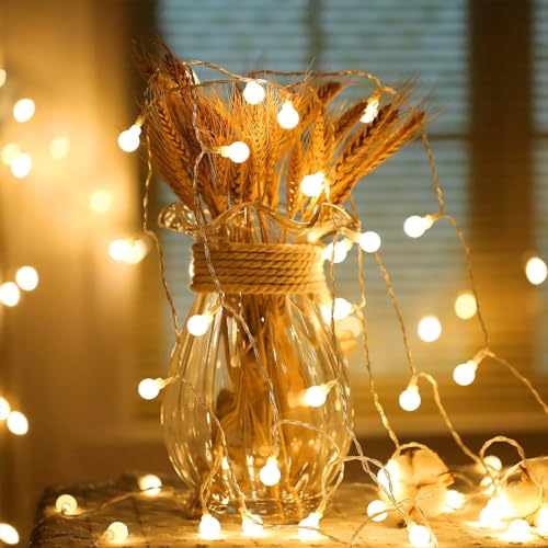 Fulighture Fairy Lights Battery Operated, 5m 16ft 40LED Ball Waterproof Globe String Light, 2 Lighting Modes, for Indoor Lighting, Bedroom, Wedding, Party, Christmas, Halloween, Valentine, Camping - Image 3
