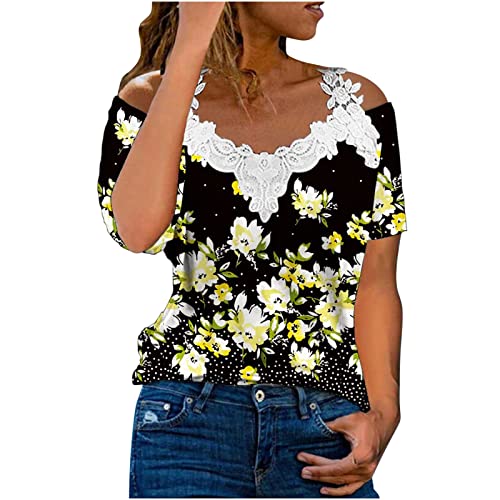 Eleganter Pullover Damen Damen Frühling Sommer Bedruckte Spitze lässig...