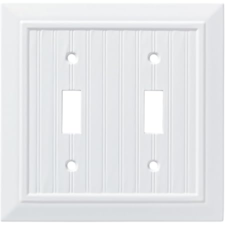 Franklin Brass W35268-PW-C Classic Beadboard Double Switch Wall Plate/Switch Plate/Cover, Pure White
